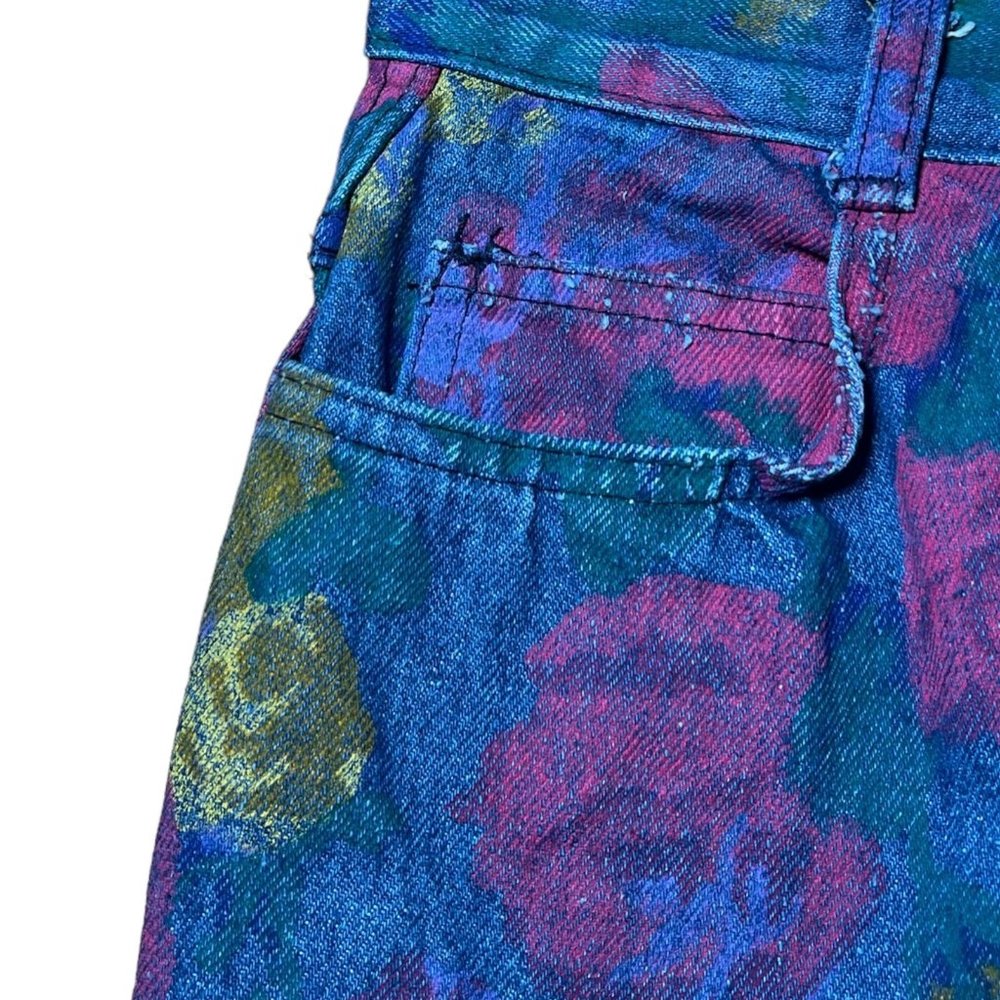VTG High Rise Skinny Floral Print Jeans - Picture 10 of 12